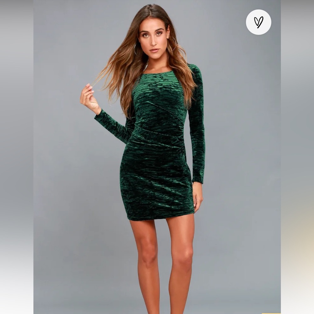 Lulu's Green Long Sleeve Dress